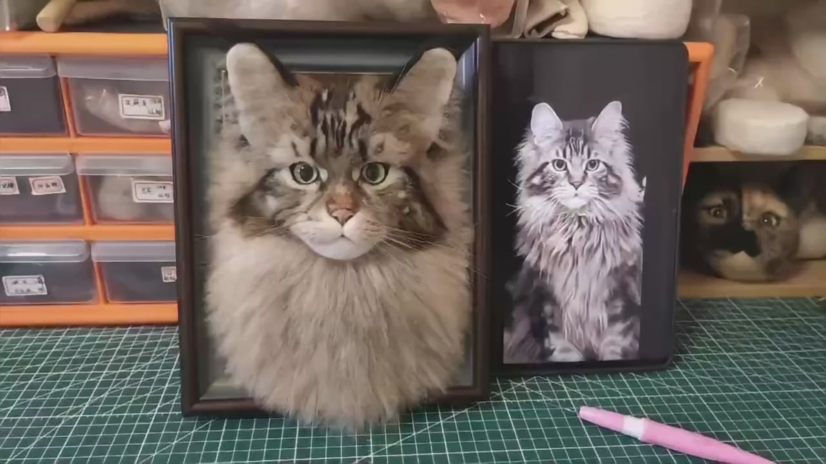 Custom felted cat heads/2
